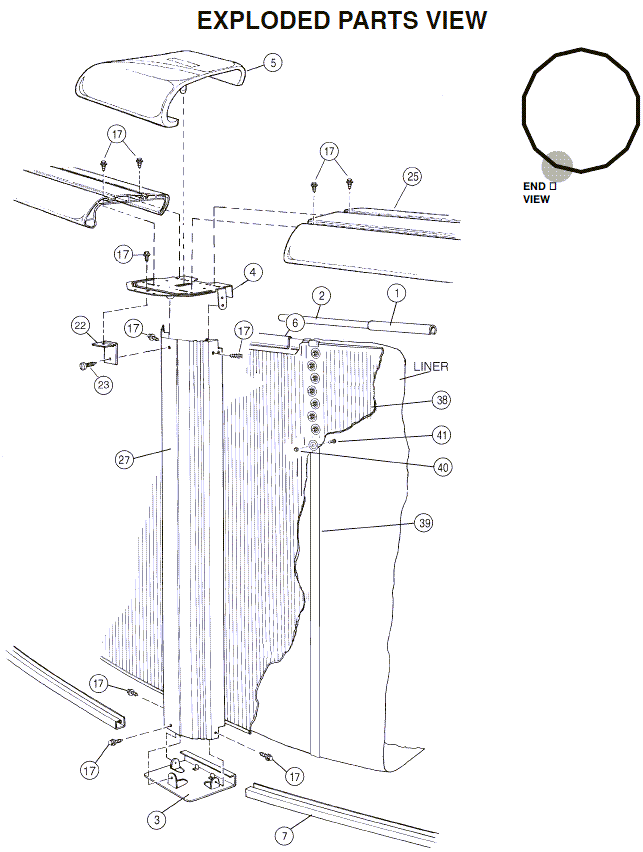 27' Round 52" Calibay Silver Intrigue Parts Reorder